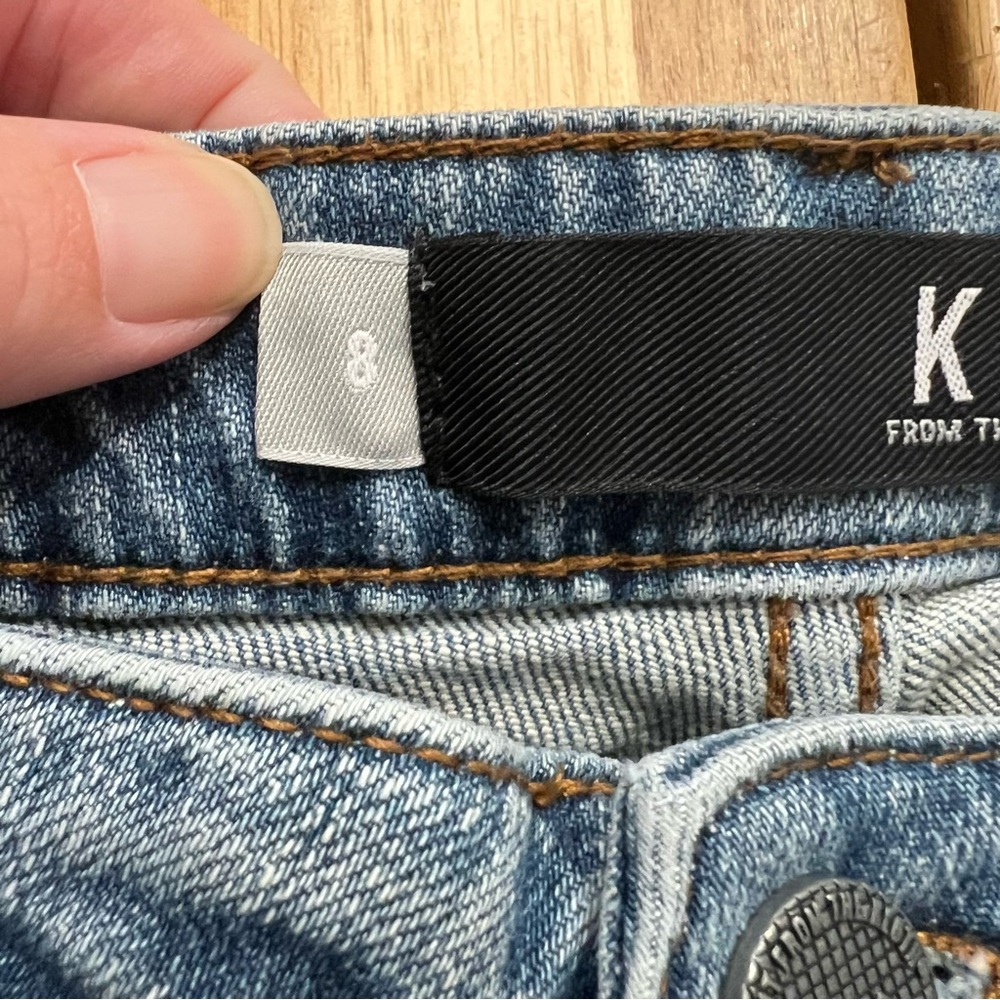 Kut From the Kloth Denim Bermuda Shorts Raw Hem Size 8 - Picture 3 of 7